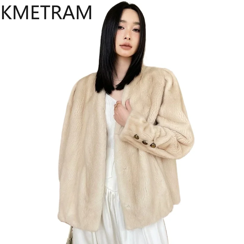 KMETRAM Natural Mink Fur Coat Woman Luxury V-Neck Loose Fur Jacket Real Fur Coats Warm Winter Women Clothes 2026 шуба женская
KMETRAM Natural Mink Fur Coat Woman Luxury V-Neck Loose Fur Jacket Real Fur Coats Warm Winter Women Clothes 2026 шуба женская