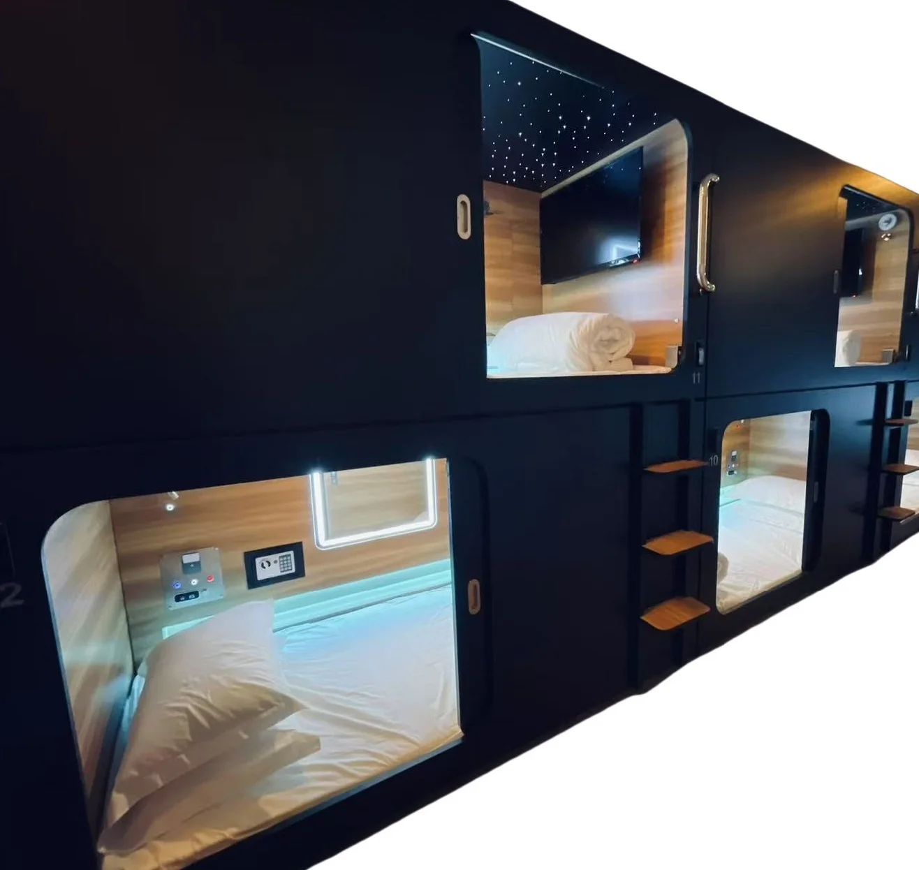 Japanese Modern Luxury Hotel Furniture Memory Foam Mattress in Wooden Capsule Bed Ceiling Shining Stars for Living Room Bedroom
Japanese Modern Luxury Hotel Furniture Memory Foam Mattress in Wooden Capsule Bed Ceiling Shining Stars for Living Room Bedroom