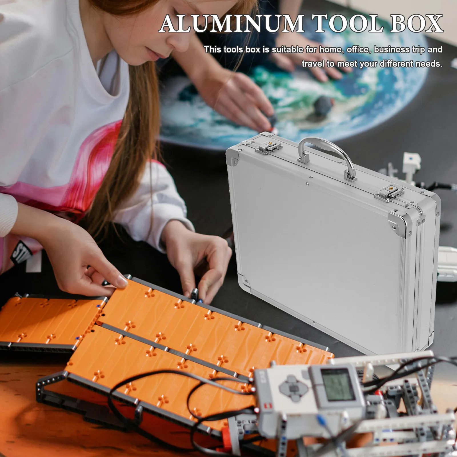 Multi Purpose Aluminum Alloy Tool Storage Box Large Capacity Portable Organizer for Tools Screws Clips Tablets Outdoor Indoor
Multi Purpose Aluminum Alloy Tool Storage Box Large Capacity Portable Organizer for Tools Screws Clips Tablets Outdoor Indoor