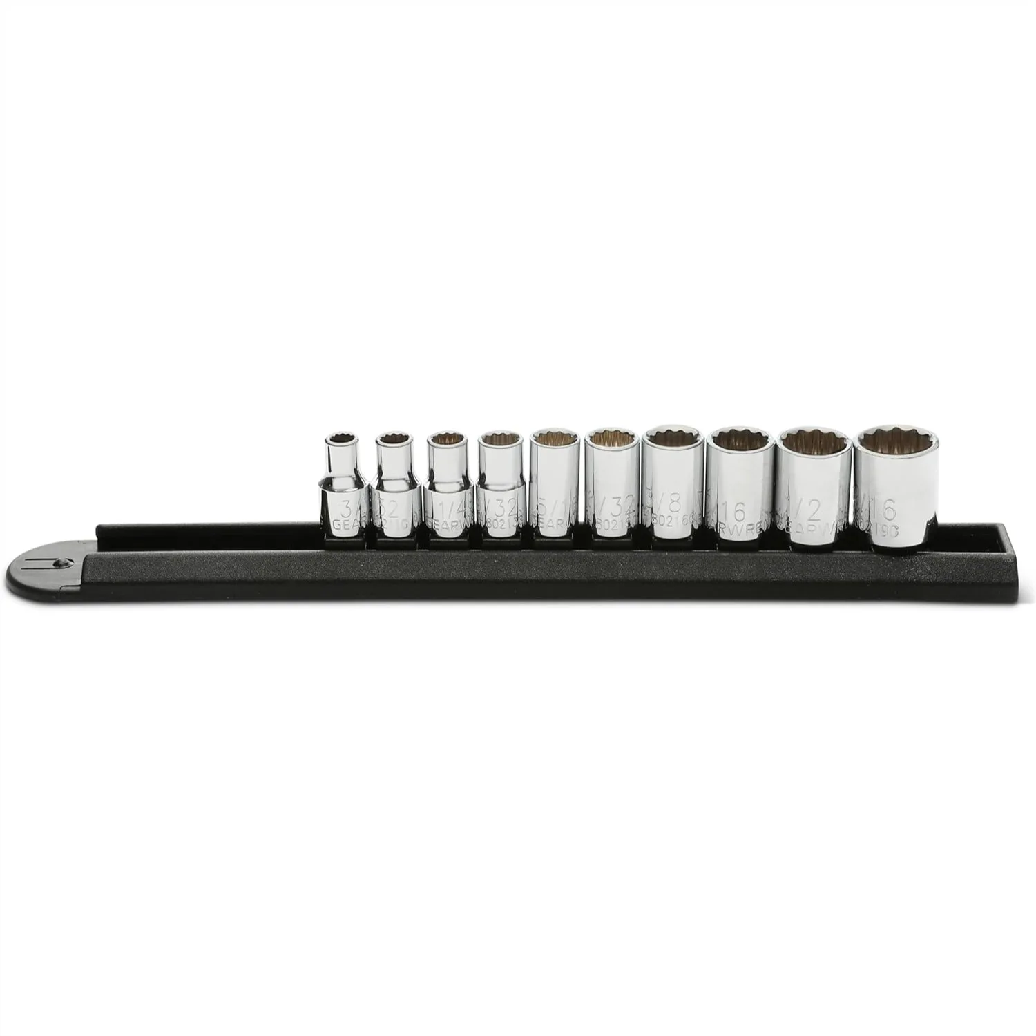 10 Pc 1/4" Drive 12 Pt SAE Socket Set with Off-Corner Loading for Reduced Fastener Rounding
10 Pc 1/4" Drive 12 Pt SAE Socket Set with Off-Corner Loading for Reduced Fastener Rounding