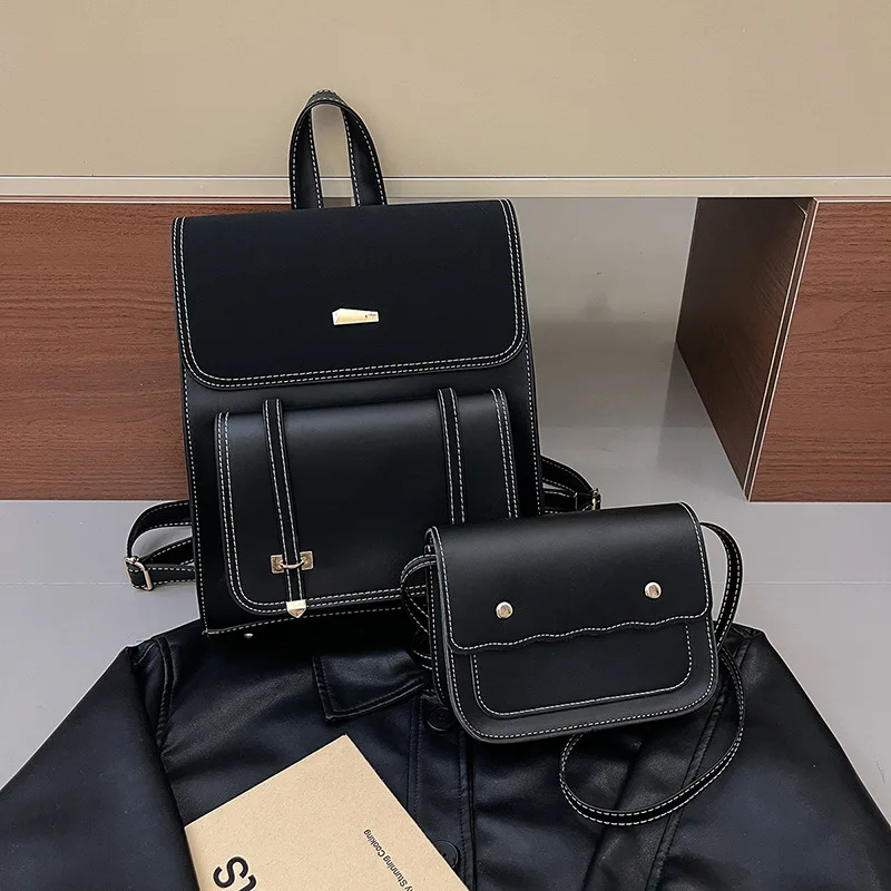 Stylish Korean-style PU Leather Backpack for Women - 2-Piece Set, Women's Casual Fashion Backpacks, Cute Casual Travel Daypacks
Stylish Korean-style PU Leather Backpack for Women - 2-Piece Set, Women's Casual Fashion Backpacks, Cute Casual Travel Daypacks