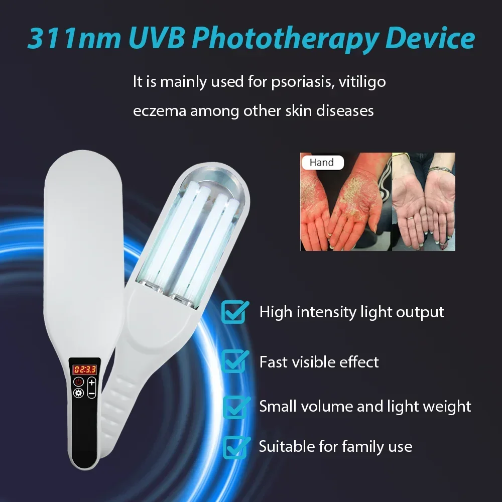 311nm Ultraviolet Phototherapy Instrument Double Lamp UVB Lamp for Vitiligo Treatment Psoriasis Lamp Skin Disease Device
311nm Ultraviolet Phototherapy Instrument Double Lamp UVB Lamp for Vitiligo Treatment Psoriasis Lamp Skin Disease Device