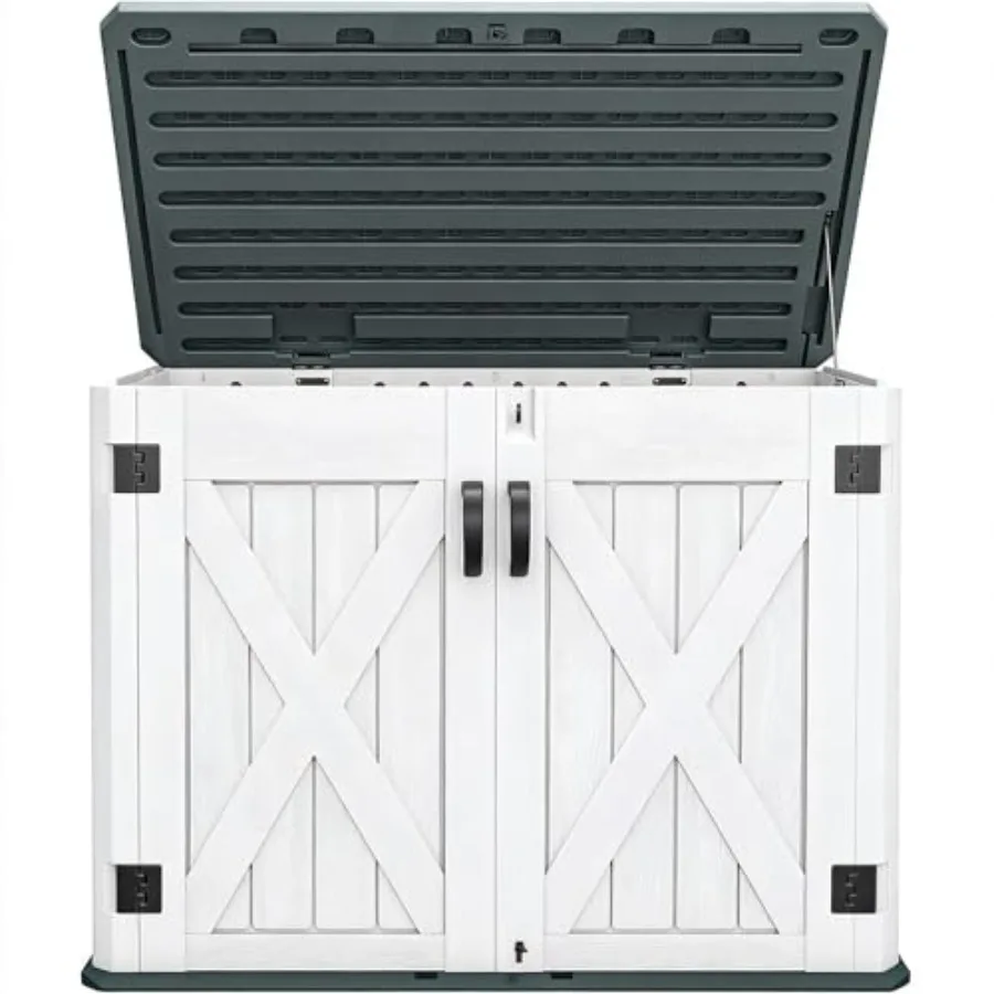 Outdoor Storage Shed, Weaerof Resin, 35 Cu Feet i, Horizonl Design, X-Shed Loable Door, ble for Bike, Gar s, Trash Cans
Outdoor Storage Shed, Weaerof Resin, 35 Cu Feet i, Horizonl Design, X-Shed Loable Door, ble for Bike, Gar s, Trash Cans