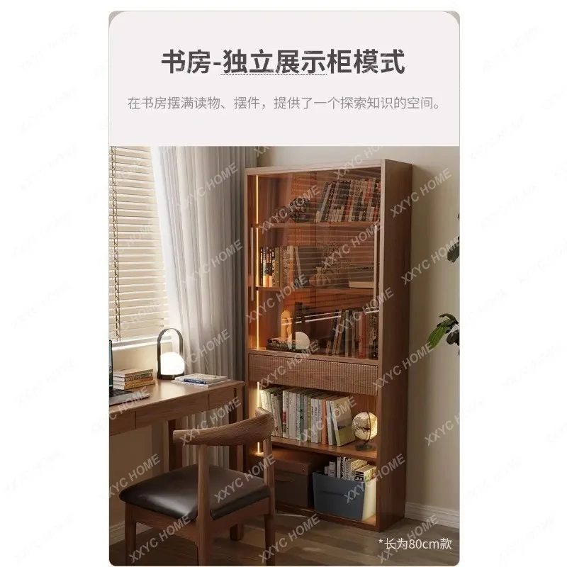 MMLiving room solid wood bookcase integrated whole wall combination full wall with glass door display storage
MMLiving room solid wood bookcase integrated whole wall combination full wall with glass door display storage