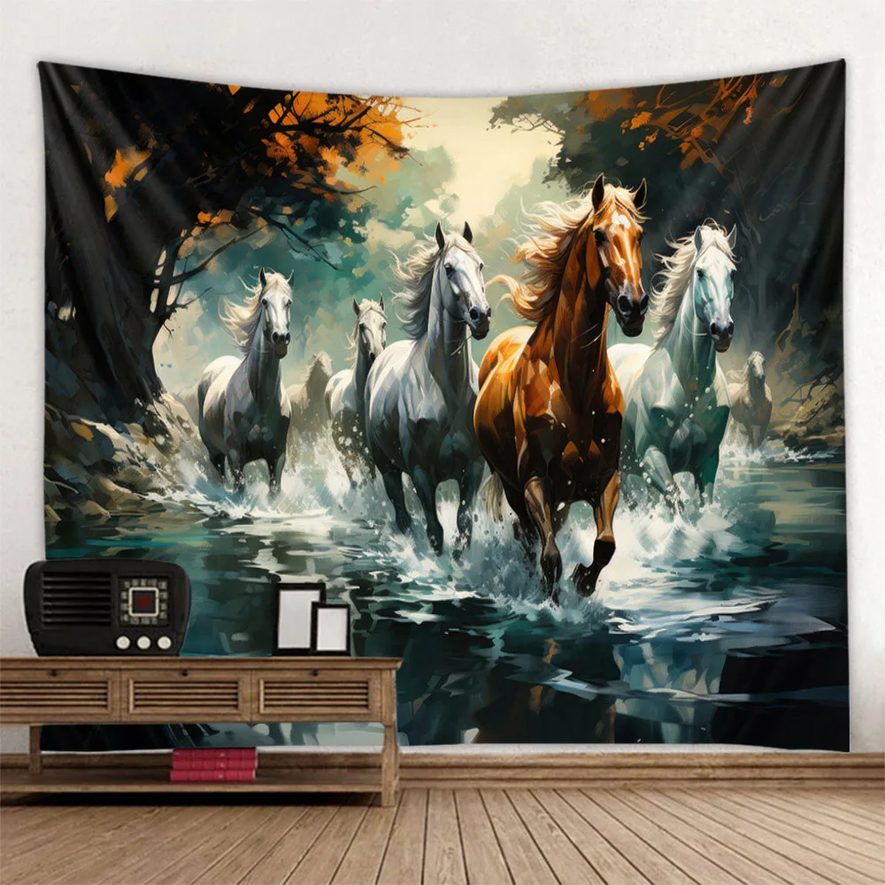 Running horse tapestry animal oil painting, wall hanging cloth, home art decoration poster, living room bedroom hanging painting
Running horse tapestry animal oil painting, wall hanging cloth, home art decoration poster, living room bedroom hanging painting