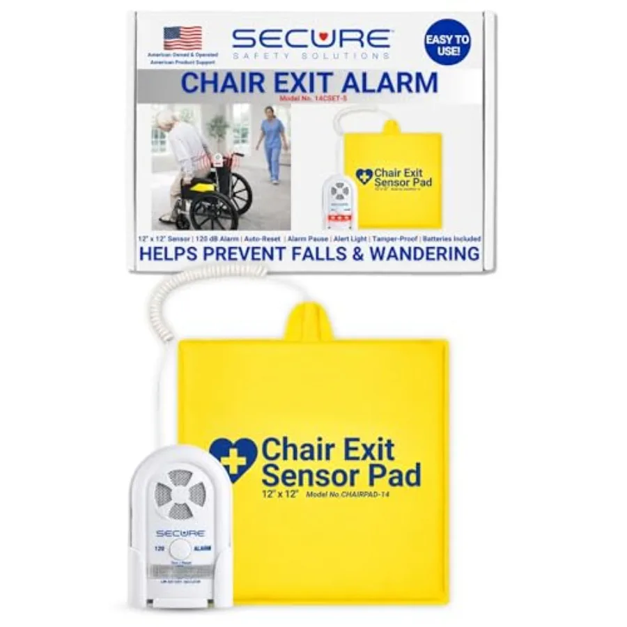 Secure Safety Solutions Chair Alarm for Elderly Dementia Patients Fall Prevention - 12" x 12" Pressure Sensor Pad, 80-120 dB Mo
Secure Safety Solutions Chair Alarm for Elderly Dementia Patients Fall Prevention - 12" x 12" Pressure Sensor Pad, 80-120 dB Mo