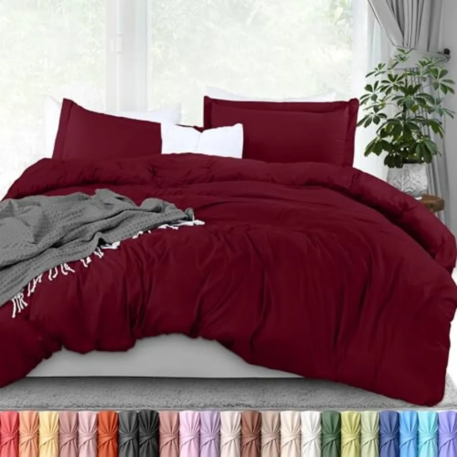 Duvet Cover Queen Size - 3 Piece with Zipper Closure - 1 Comforter Cover 90X90 Inches and 2 Pillow Shams 20X26 Inches Bury Comf
Duvet Cover Queen Size - 3 Piece with Zipper Closure - 1 Comforter Cover 90X90 Inches and 2 Pillow Shams 20X26 Inches Bury Comf