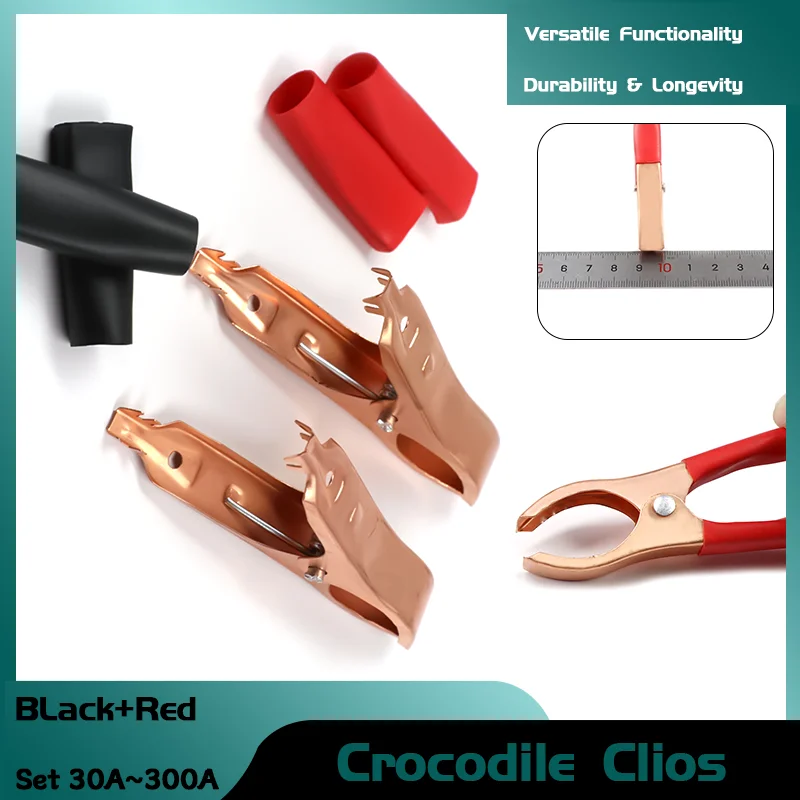 Set 30A~300A Copper Crocodile Clips for Car Caravan Van Batteries Test Lead Plug Power Connector Battery Clip 1-5Pairs Black+Red
Set 30A~300A Copper Crocodile Clips for Car Caravan Van Batteries Test Lead Plug Power Connector Battery Clip 1-5Pairs Black+Red
