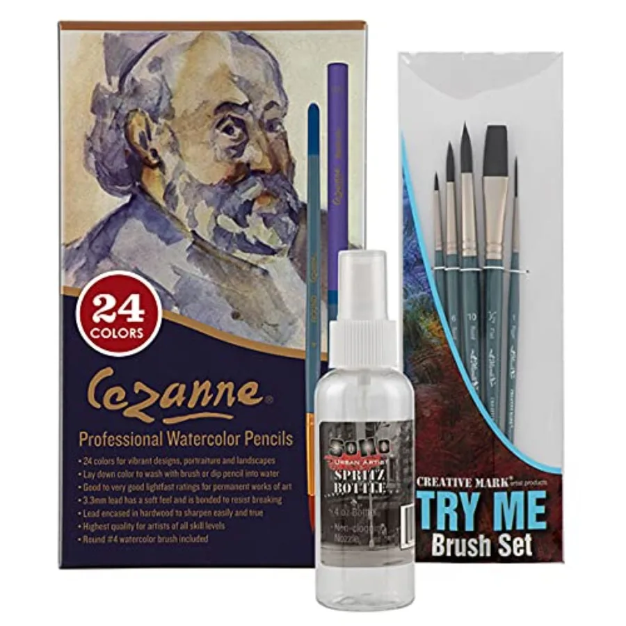 Premium Quality Watercolor Painting Set with 24 Vibrant Pencils 5 Watercolor Brush Pens and Fine Mist Spray Bottle - Lightweigh
Premium Quality Watercolor Painting Set with 24 Vibrant Pencils 5 Watercolor Brush Pens and Fine Mist Spray Bottle - Lightweigh