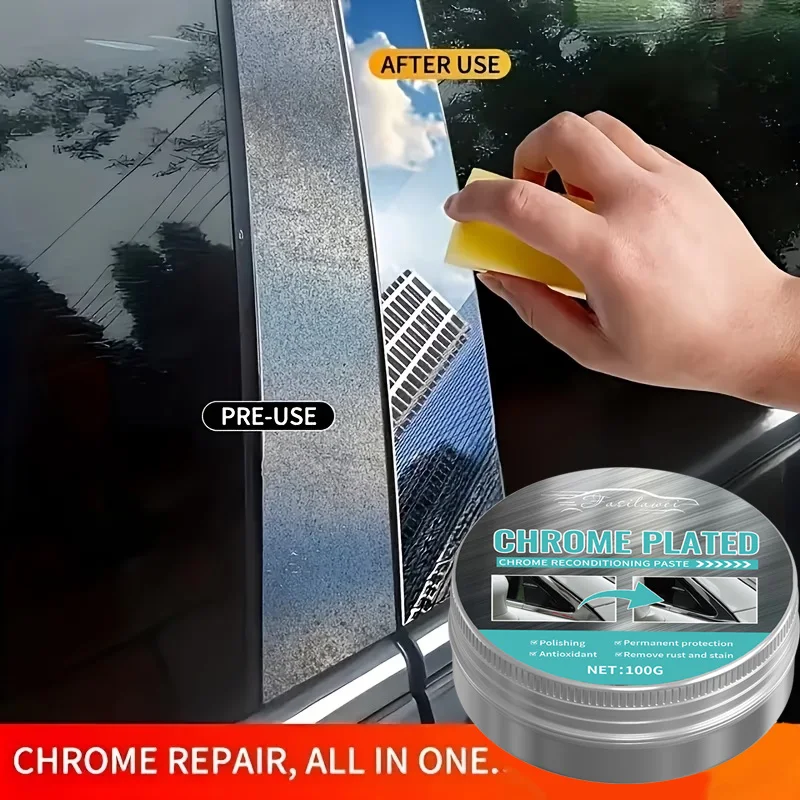 Auto Chrome Repair Paste for Exterior Parts - Restores Shine Removes Oxidation - Long-Lasting Maintenance for All Chrome Accesso
Auto Chrome Repair Paste for Exterior Parts - Restores Shine Removes Oxidation - Long-Lasting Maintenance for All Chrome Accesso