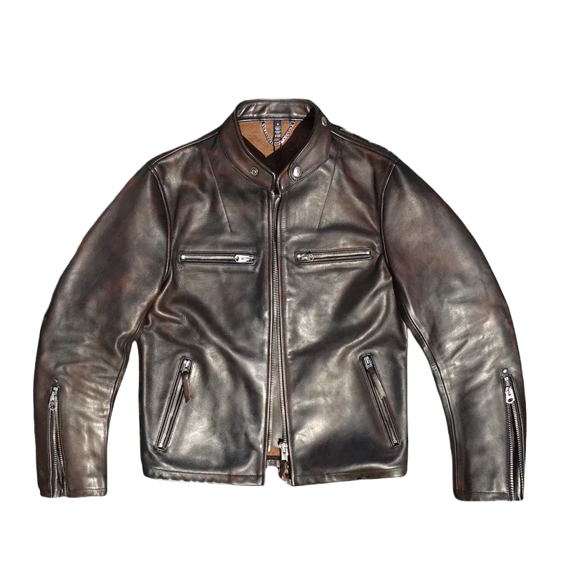 Black Autumn Leather Jacket Men Vintage Style Plus Size 5XL Genuine Natural Horsehide Slim Fit Leather Coat
Black Autumn Leather Jacket Men Vintage Style Plus Size 5XL Genuine Natural Horsehide Slim Fit Leather Coat