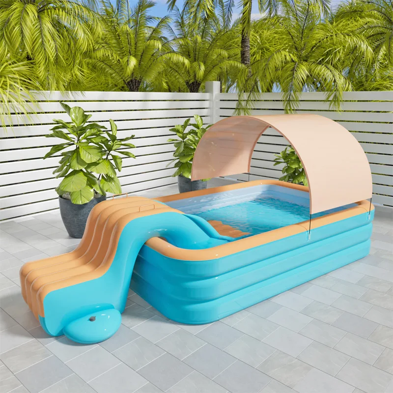 Cross-border Children's Inflatable Slide Swimming Pool Thickened Outdoor Large Sunshade Baby Sun Protection Play Pool for
Cross-border Children's Inflatable Slide Swimming Pool Thickened Outdoor Large Sunshade Baby Sun Protection Play Pool for