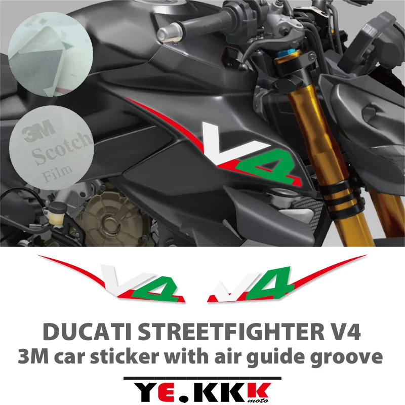 Side Panel 3M Sticker with Air Guide Groove Special Custom Style Decal Stickers High Quality For Ducati STREETFIGHTER V4
Side Panel 3M Sticker with Air Guide Groove Special Custom Style Decal Stickers High Quality For Ducati STREETFIGHTER V4
