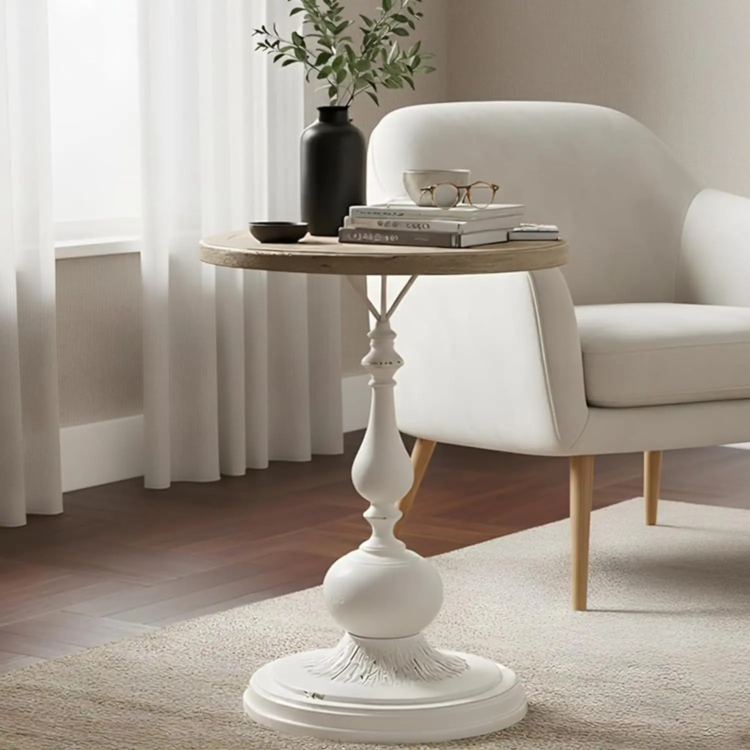 Round Side Table Living Room, Vintage End Table, French Country Round Table with Cedar Wood Accent Table for, Customized
Round Side Table Living Room, Vintage End Table, French Country Round Table with Cedar Wood Accent Table for, Customized