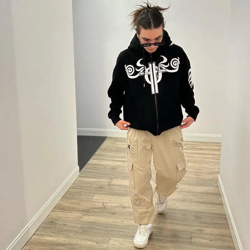 Autumn Gothic Men's Sweater Harajuku Y2K Women's Hooded Sweater Letter Printed Woman's Hoodie Winter Zip Sweater Jacket for Man
Autumn Gothic Men's Sweater Harajuku Y2K Women's Hooded Sweater Letter Printed Woman's Hoodie Winter Zip Sweater Jacket for Man