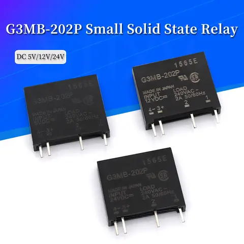 1Pcs 5V 12V 24V DC-AC Solid State Relay Module G3MB-202P G3MB 202P PCB SIP SSR AC 240V 2A Snubber Circuit Resistor Relay Switch