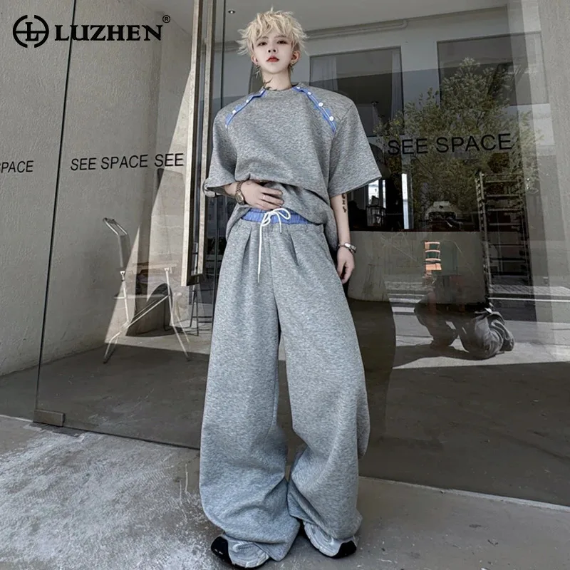 LUZHEN 2025 Summer New Original Shoulder Pad Short Sleeve T-shirts Men's Fashion Loose Casual Pants Street Two-piece Sets JY1208
LUZHEN 2025 Summer New Original Shoulder Pad Short Sleeve T-shirts Men's Fashion Loose Casual Pants Street Two-piece Sets JY1208