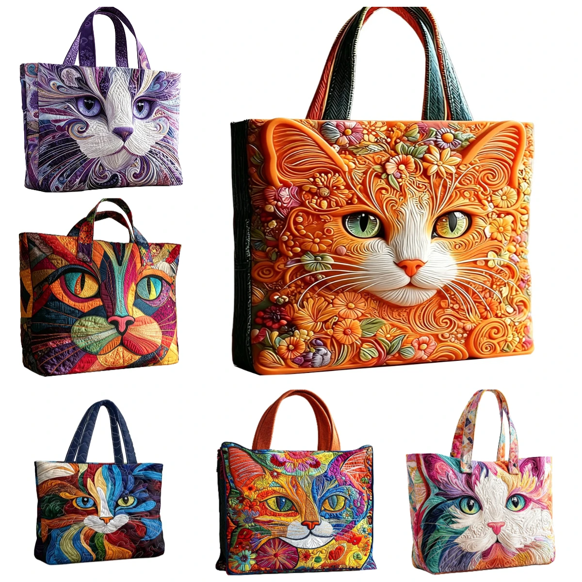 Vibrant Floral Cat Quilted Duffle Bag Color Print Travel Tote Casual HandBag Men Women Outdoor Weekender Bags
Vibrant Floral Cat Quilted Duffle Bag Color Print Travel Tote Casual HandBag Men Women Outdoor Weekender Bags