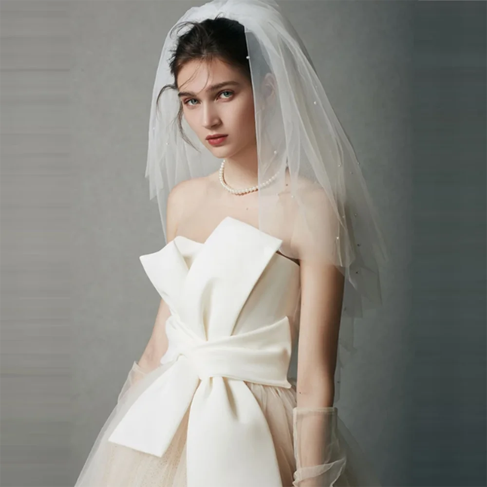 Classic Simple White Formal Wedding Party Dress Floor Length Sleeveless Strapless Bow Luxury Vestidos De Boda Para Fiestas
Classic Simple White Formal Wedding Party Dress Floor Length Sleeveless Strapless Bow Luxury Vestidos De Boda Para Fiestas