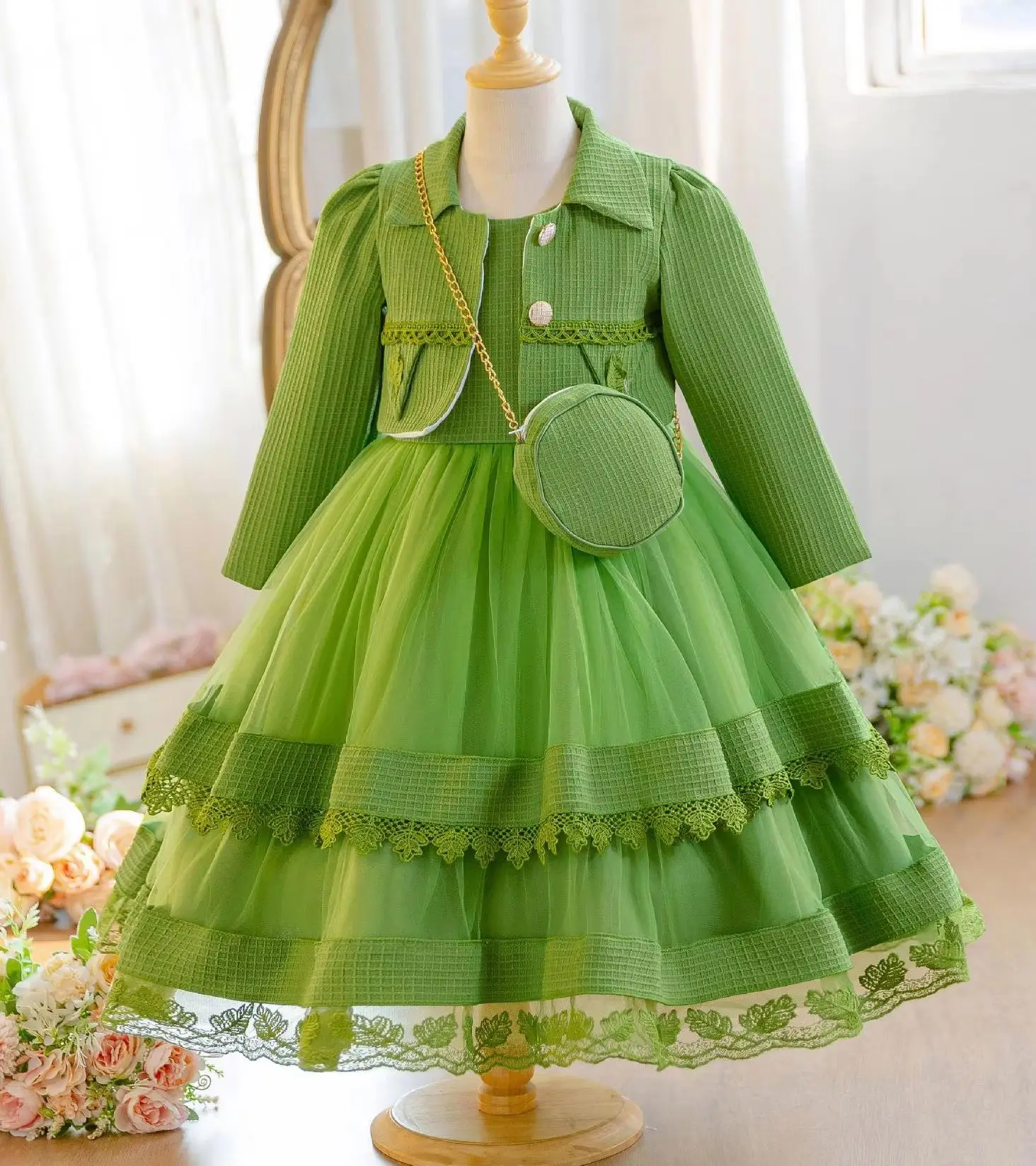 Girls Party Dresses with Elegant Bag Girl Dress 3 PC Set Long Sleeve Kids' Princess Clothes 4 to 10 Years
Girls Party Dresses with Elegant Bag Girl Dress 3 PC Set Long Sleeve Kids' Princess Clothes 4 to 10 Years