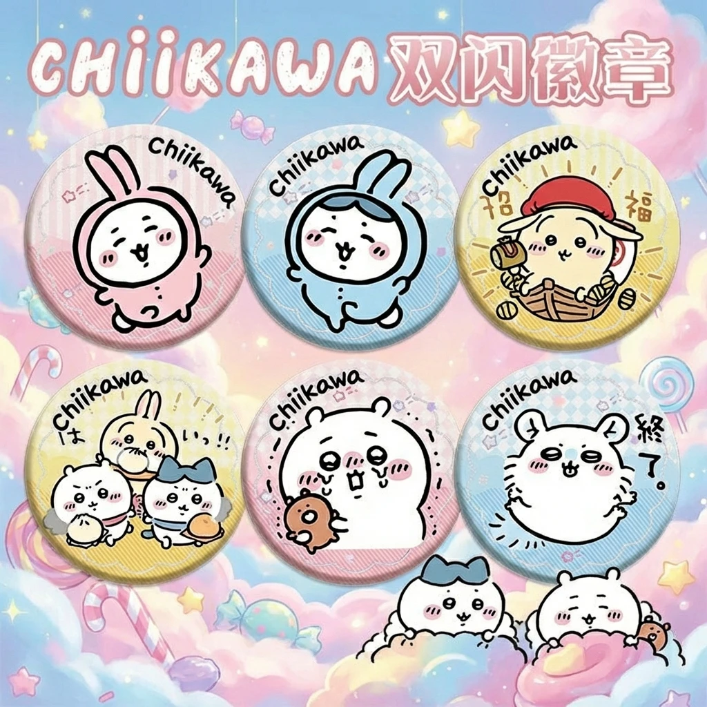 Chiikawa Double Flash Badge 7-16 New Design 75mm 58mm Tinplate Badge Anime Manga Cosplay Accessories Collection Gift for Fans
Chiikawa Double Flash Badge 7-16 New Design 75mm 58mm Tinplate Badge Anime Manga Cosplay Accessories Collection Gift for Fans