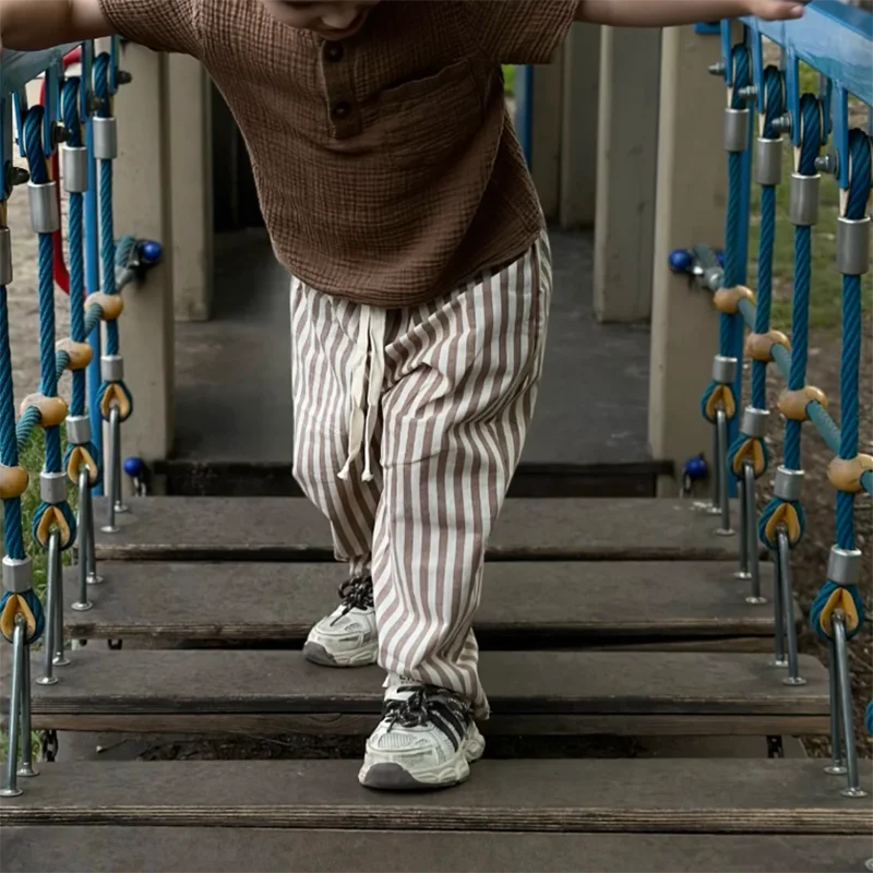 Boys Girls Cotton Linen Striped Pants Kids Casual Loose Fit Trousers Children's Breathable Summer Pants Toddler Elastic Waist
Boys Girls Cotton Linen Striped Pants Kids Casual Loose Fit Trousers Children's Breathable Summer Pants Toddler Elastic Waist