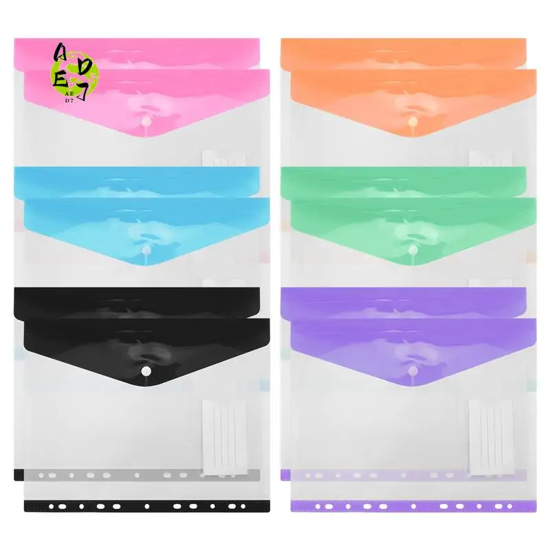 AED7-12Pack A4 Plastic File Folder,Expandable A4 Expandable Punched Pockets For A4 Folders,With Snap Closure And Label Pocket
AED7-12Pack A4 Plastic File Folder,Expandable A4 Expandable Punched Pockets For A4 Folders,With Snap Closure And Label Pocket