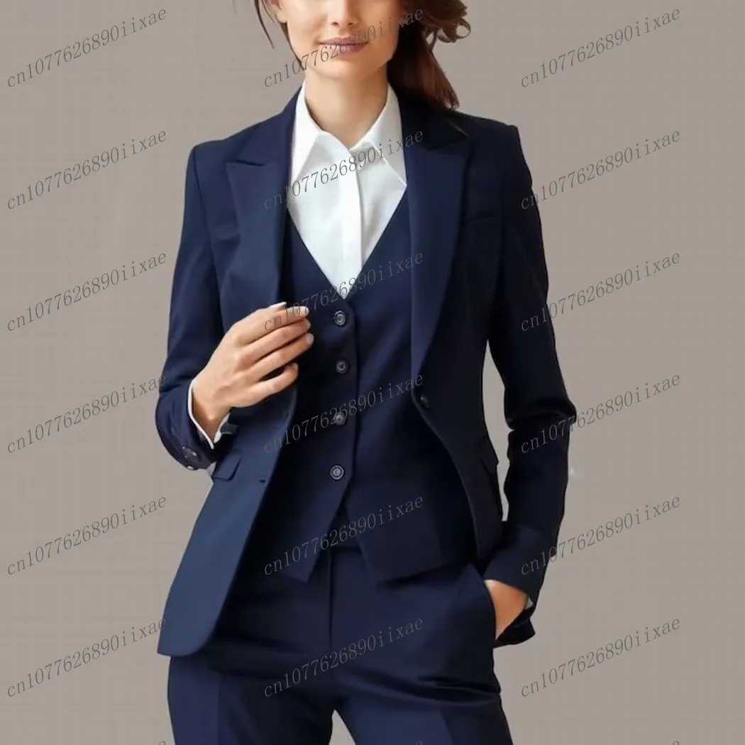 New Navy Blue Women Suit Formal Occasion Wedding Party Business Office Lady Tuxedos 3 Piece Set Blazer Vest Pants Customized
New Navy Blue Women Suit Formal Occasion Wedding Party Business Office Lady Tuxedos 3 Piece Set Blazer Vest Pants Customized