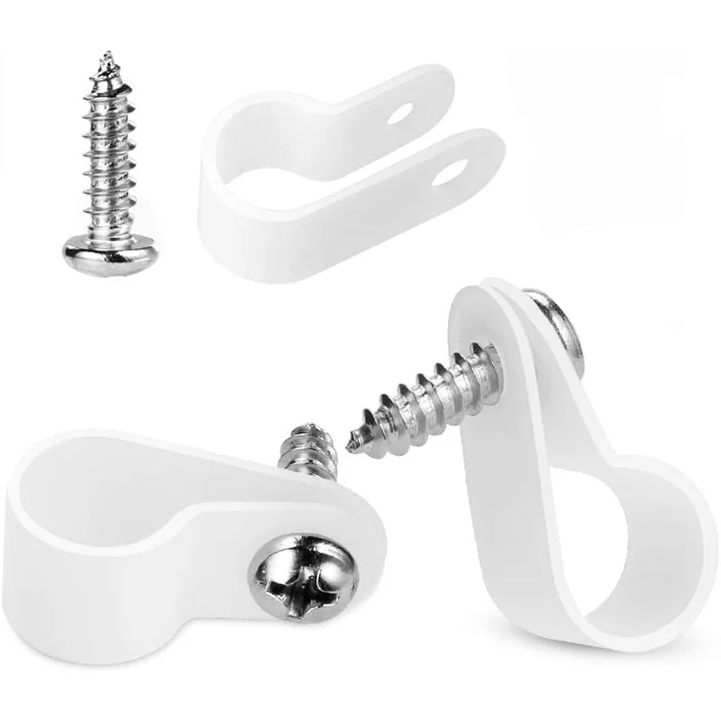 10 50 Pcs White Nylon Plastic Cable Clamps R-Type Clip Clamp, Cable Clip Wire Clamp for Wire Management, Screws Included
10 50 Pcs White Nylon Plastic Cable Clamps R-Type Clip Clamp, Cable Clip Wire Clamp for Wire Management, Screws Included