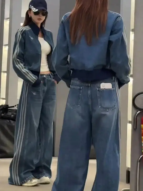 Fall Faion Chic Blue Denim Set Pants Old Money Sle Hong Kong Sle Lightweight Luxury Sensation Very Good Looking And Cool
Fall Faion Chic Blue Denim Set Pants Old Money Sle Hong Kong Sle Lightweight Luxury Sensation Very Good Looking And Cool