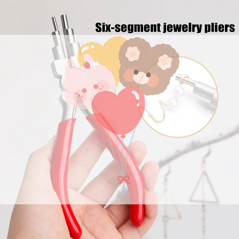 1Pc Iron Wire Looping Jewelry Pliers 6-in-1 Bail-Making Pliers With Grip Handle For DIY Ring Making Loops And Jump Rings Tools
1Pc Iron Wire Looping Jewelry Pliers 6-in-1 Bail-Making Pliers With Grip Handle For DIY Ring Making Loops And Jump Rings Tools