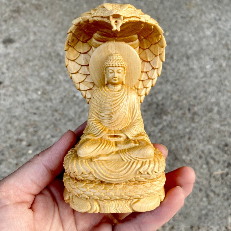 2025 Snake Buddha Figures 4.72" Cliff Cypress Wood Carving Snake Protecting Buddha Statue Office Home interior Decoration Gift 
2025 Snake Buddha Figures 4.72" Cliff Cypress Wood Carving Snake Protecting Buddha Statue Office Home interior Decoration Gift