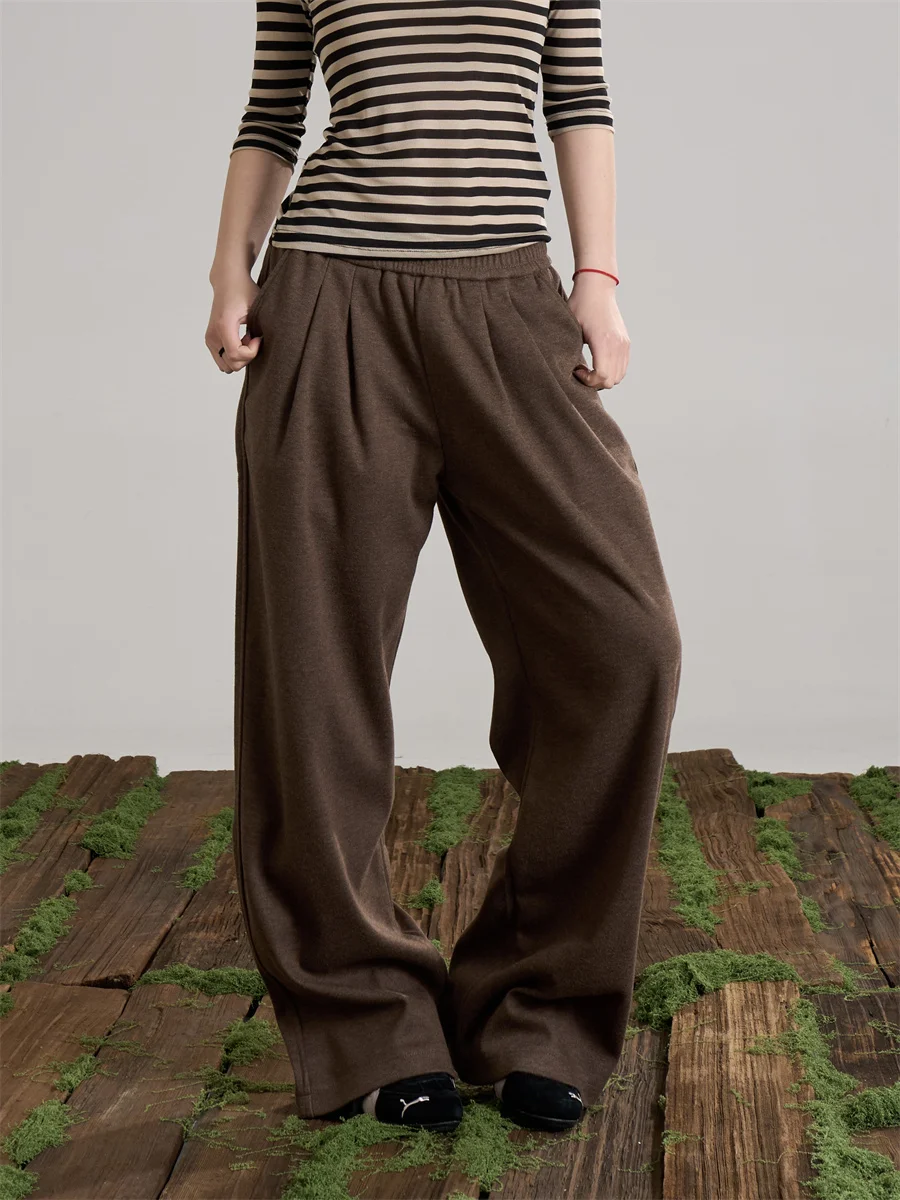 Брюки женские с низкой посадкой, широкие, свободные, прямые, повседневные, длинные, цвет кофе, с эластичным поясом, в американском стиле
Брюки женские с низкой посадкой, широкие, свободные, прямые, повседневные, длинные, цвет кофе, с эластичным поясом, в американском стиле