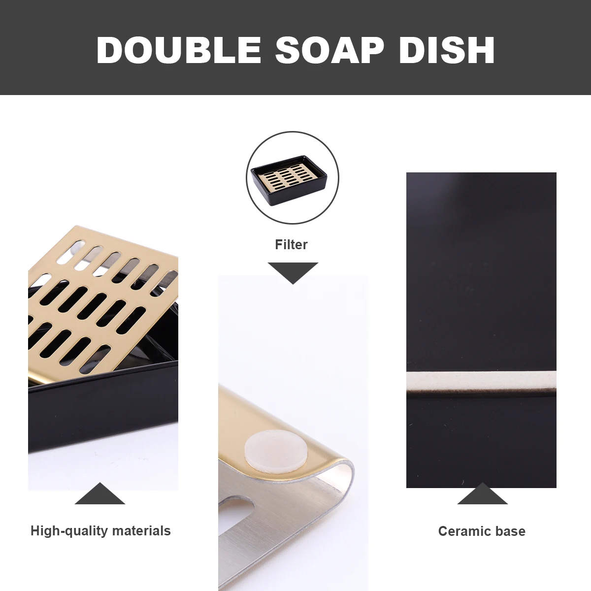 Double Grid Drain Soap Box Ceramic and Stainless Steel Construction Moisture Resistant Tidy Storage for Home Bathroom Decor
Double Grid Drain Soap Box Ceramic and Stainless Steel Construction Moisture Resistant Tidy Storage for Home Bathroom Decor