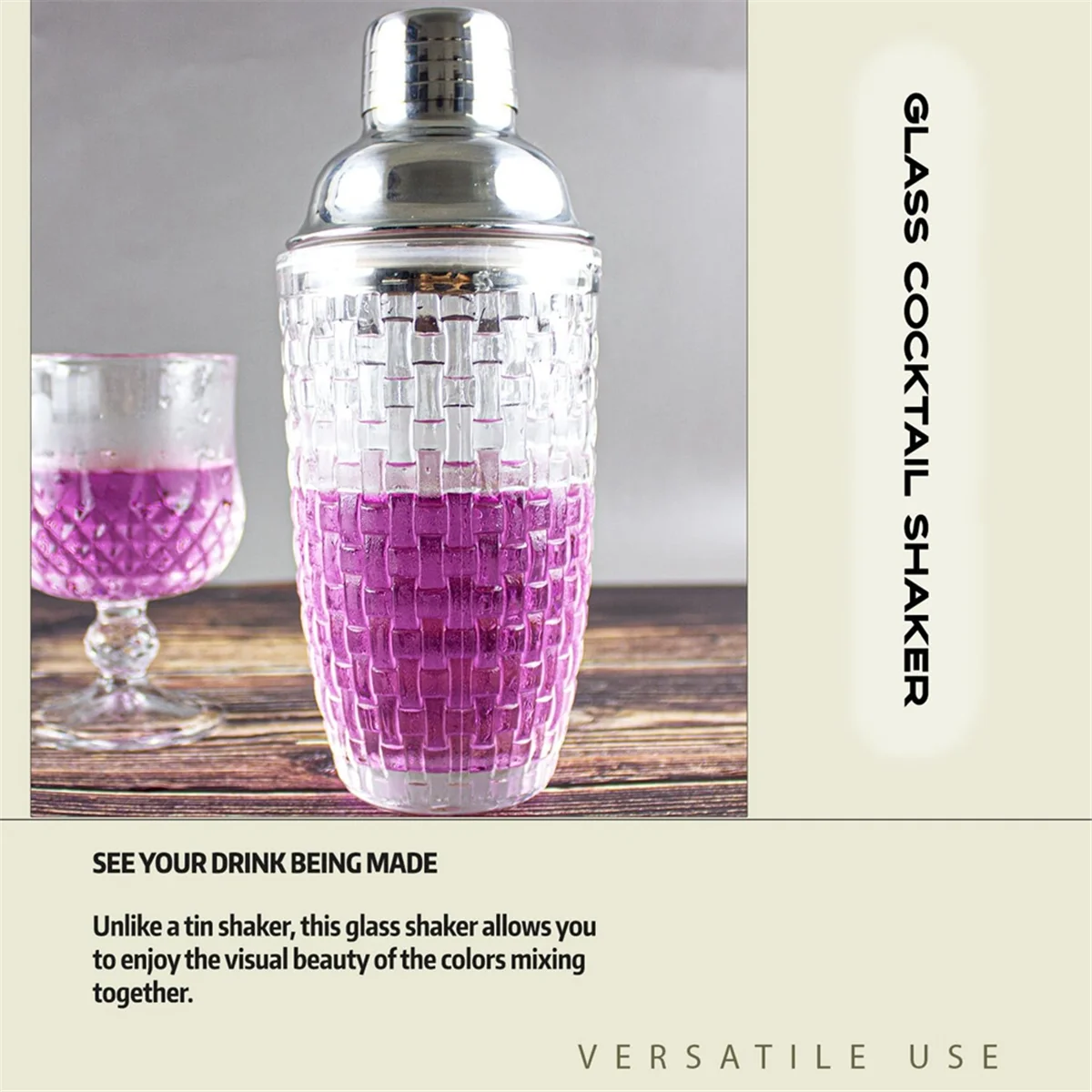 13Oz Glass Cocktail Shaker Set - Glass Shaker for Cocktails, Drink Shakers Cocktail and Cocktail Shakers Silver HOT
13Oz Glass Cocktail Shaker Set - Glass Shaker for Cocktails, Drink Shakers Cocktail and Cocktail Shakers Silver HOT