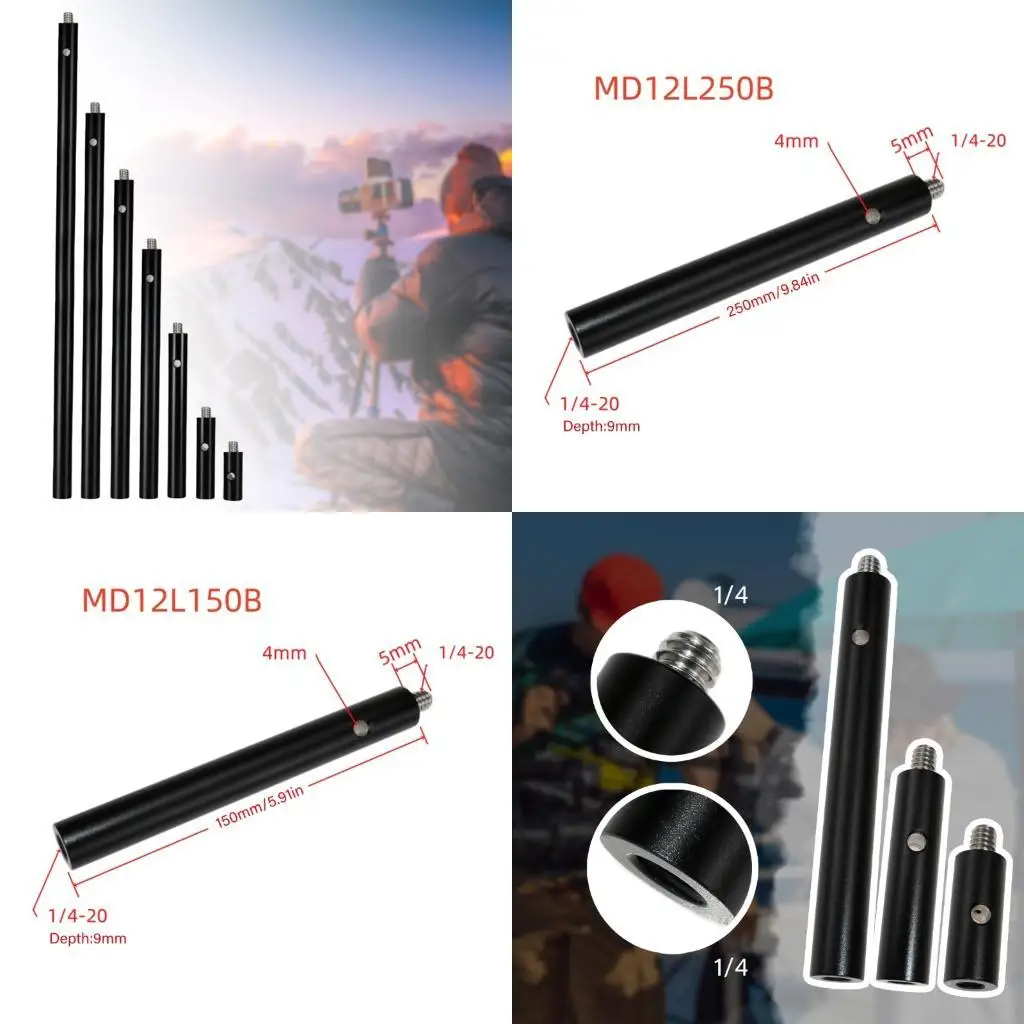 F42D Aluminum Alloy Camera Tripod Extension Rod 1/4inch Male to Female Thread Adapter for DSLR Monitors Phone Holder
F42D Aluminum Alloy Camera Tripod Extension Rod 1/4inch Male to Female Thread Adapter for DSLR Monitors Phone Holder