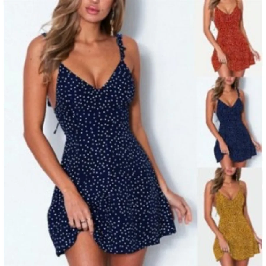 【New style】Spot women's clothing suspender skirt printed chiffon short skirt solid color dress beach dress
【New style】Spot women's clothing suspender skirt printed chiffon short skirt solid color dress beach dress