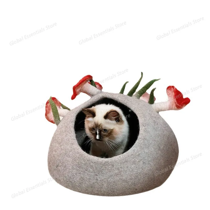 Handmade Felt Cat Bed, Mushroom-Shaped Pet Nest, Extra-Large Space Pet Supplies Wool material
Handmade Felt Cat Bed, Mushroom-Shaped Pet Nest, Extra-Large Space Pet Supplies Wool material