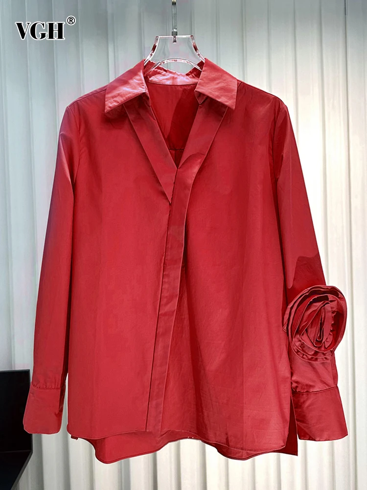 VGH Solid Patchwork Appliques Casual Shirts For Women Lapel Long Sleeve Minimalist Irregular Hem Blouse Female Fashion Clothes
VGH Solid Patchwork Appliques Casual Shirts For Women Lapel Long Sleeve Minimalist Irregular Hem Blouse Female Fashion Clothes