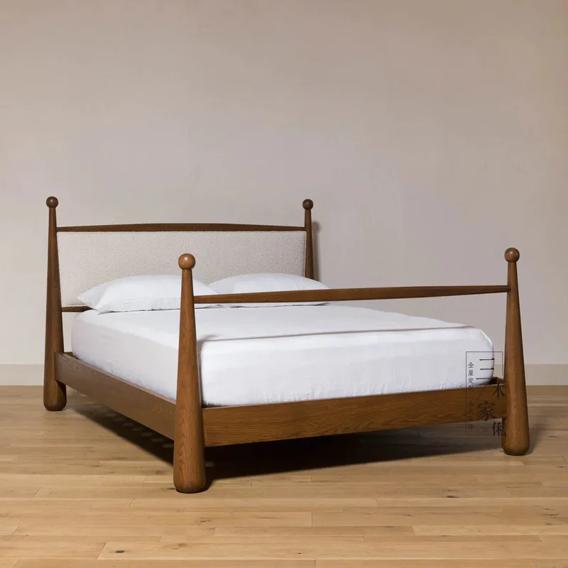 Solid wood bed Children's soft bed Homestay design 1.8 double bed All solid wood
Solid wood bed Children's soft bed Homestay design 1.8 double bed All solid wood
