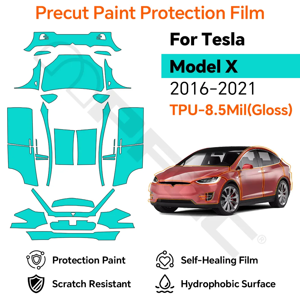 For Tesla Model X 2016-2021 Ultra Clear Transparent Precut Paint Protection Film 8.5mil Invisible Anti-Scratch Car Exterior Film
For Tesla Model X 2016-2021 Ultra Clear Transparent Precut Paint Protection Film 8.5mil Invisible Anti-Scratch Car Exterior Film