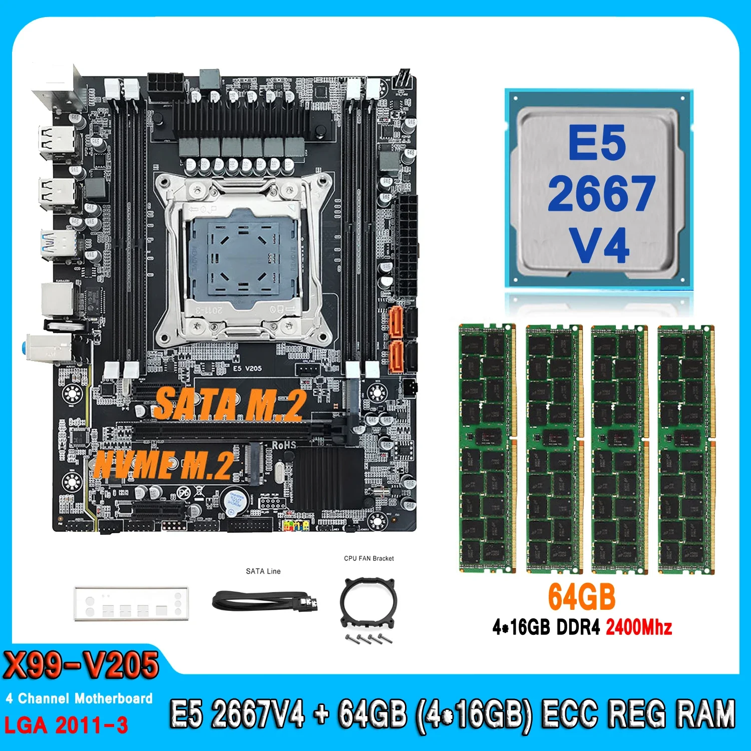 X99 Motherboard Kit Xeon E5 2667 V4 64GB(4*16GB) DDR4 2400MHZ RAM E5 2667V4 Motherboard CPU Combo LGA 2011-3 Memory for PC Gamer
X99 Motherboard Kit Xeon E5 2667 V4 64GB(4*16GB) DDR4 2400MHZ RAM E5 2667V4 Motherboard CPU Combo LGA 2011-3 Memory for PC Gamer