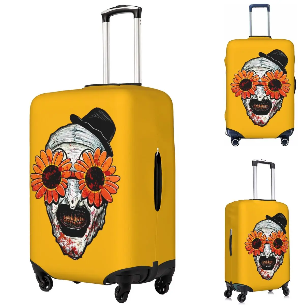 Солнцезащитные очки Art The Clown Terrifier 2, чехол для чемодана с подсолнухом, эластичные защитные чехлы для дорожного багажа для 18-32 дюймов 
Солнцезащитные очки Art The Clown Terrifier 2, чехол для чемодана с подсолнухом, эластичные защитные чехлы для дорожного багажа для 18-32 дюймов
