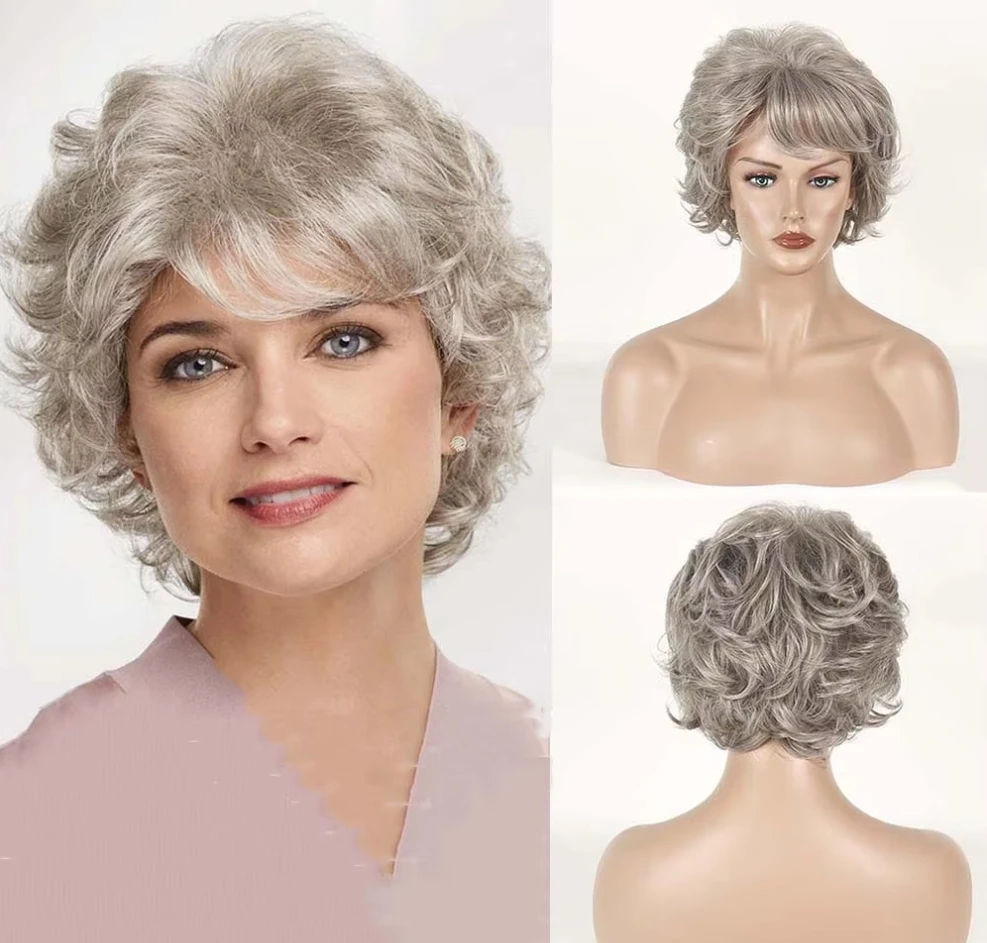 Mommy Hair Grey Short Wigs with For Women Silver Gray Heat Resistant Synthetic Full Wig for Cosplay Daily Party Use
Mommy Hair Grey Short Wigs with For Women Silver Gray Heat Resistant Synthetic Full Wig for Cosplay Daily Party Use
