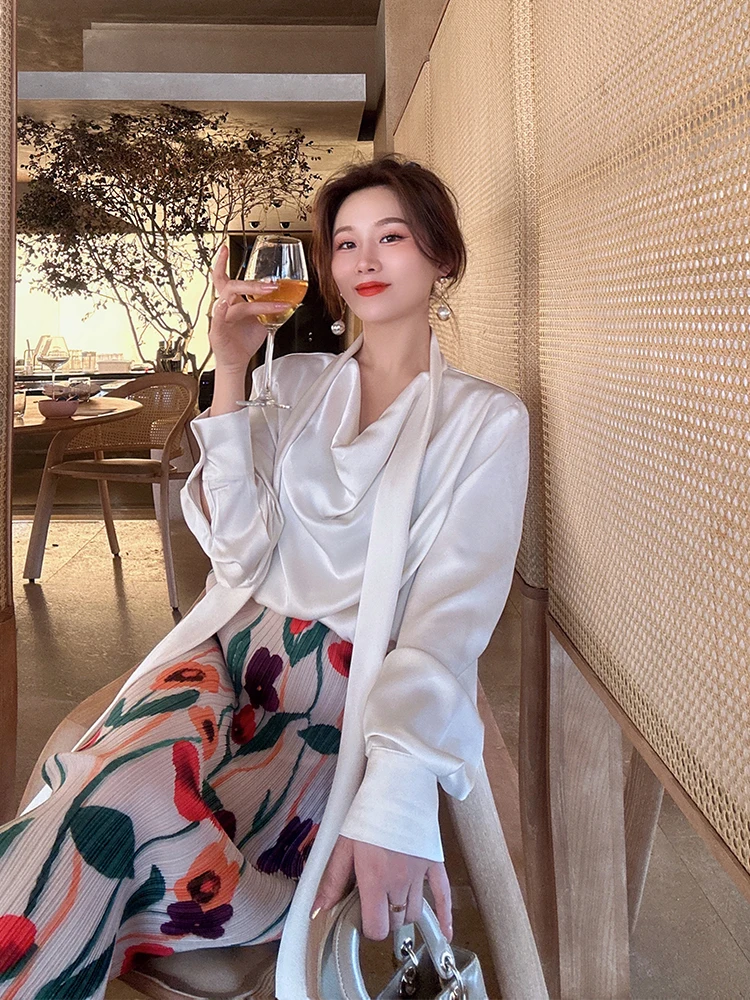 YANGXIAOJING Commuter Korean Sle High Waist A-Line Skirt Printed Asymmetrical Hem Pleated Slimming f-length Skirt
YANGXIAOJING Commuter Korean Sle High Waist A-Line Skirt Printed Asymmetrical Hem Pleated Slimming f-length Skirt