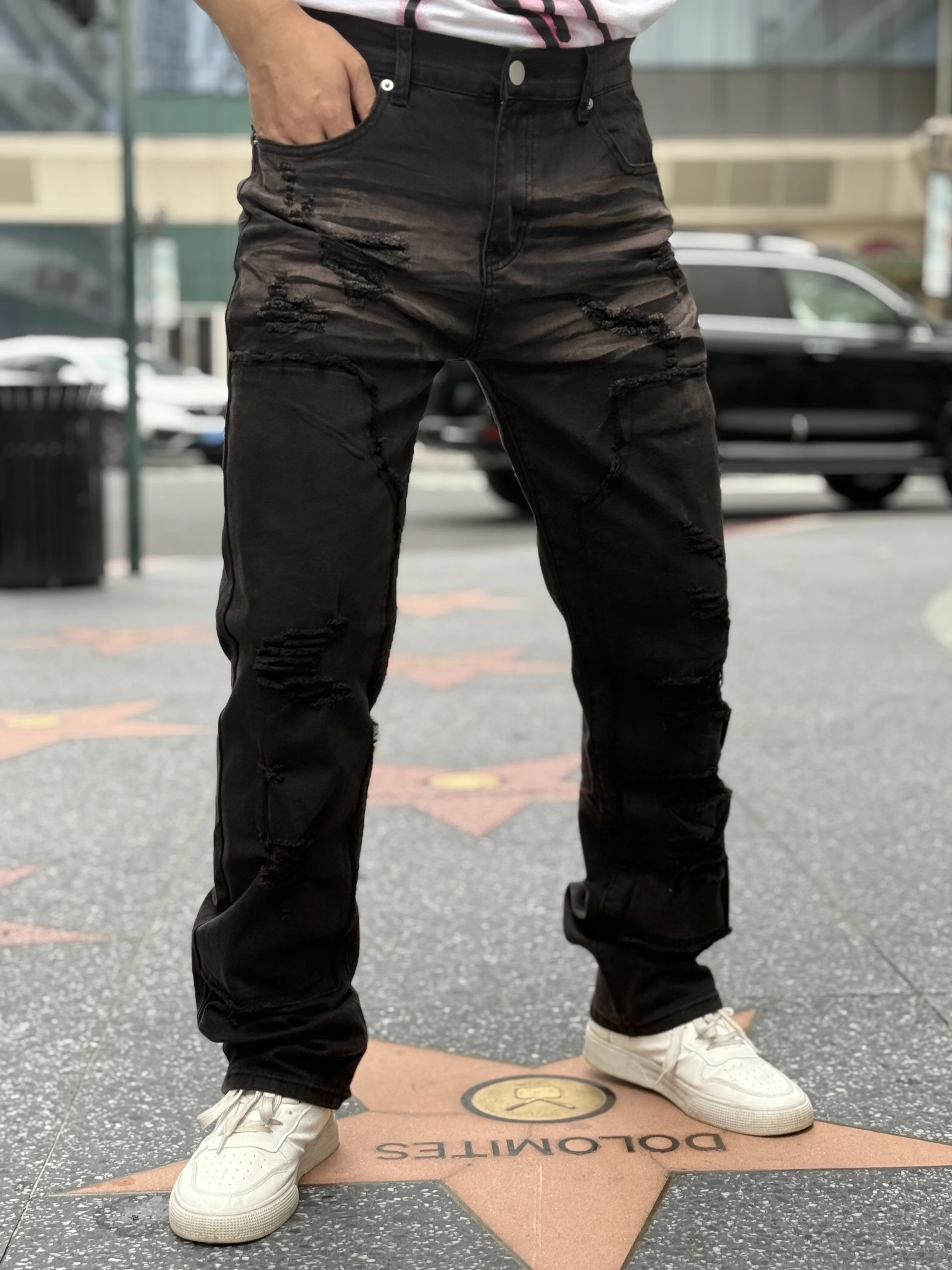 Y2K Fashionable Men's Jeans Mild Distressed And Textured Aging Effect Versatile Black Color Promotion Free Shipping
Y2K Fashionable Men's Jeans Mild Distressed And Textured Aging Effect Versatile Black Color Promotion Free Shipping