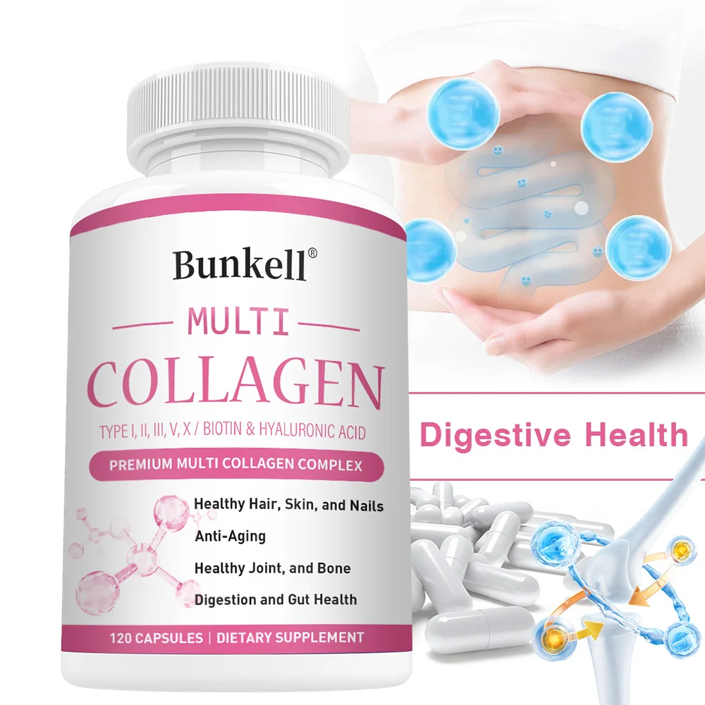 Multi Collagen Complex Capsules - with Hyaluronic Acid, Biotin - Protect Bones and Joints,Promotes Skin Health
Multi Collagen Complex Capsules - with Hyaluronic Acid, Biotin - Protect Bones and Joints,Promotes Skin Health