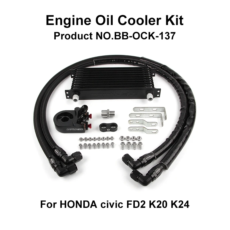10 Row Aluminum Remote Engine Oil Cooler Auto-Manual Radiator Converter Kit For HONDA civic FD2 K20 K24 Oil Radiator BB-OCK-137
10 Row Aluminum Remote Engine Oil Cooler Auto-Manual Radiator Converter Kit For HONDA civic FD2 K20 K24 Oil Radiator BB-OCK-137
