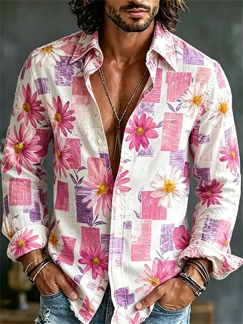 New Fresh Daisy Pink Purple Plaque 3D Printed Men's Long Sleeve Shirt Bohemian Vacation Casual Shirt Clothing
New Fresh Daisy Pink Purple Plaque 3D Printed Men's Long Sleeve Shirt Bohemian Vacation Casual Shirt Clothing
