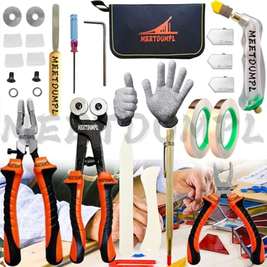 26pcs Stained Glass Kit Glass Cutters Tools Stained Glass SuppliesHeavy Duty Glass Running Pliers Wheeled Glass Nippers Breaker
26pcs Stained Glass Kit Glass Cutters Tools Stained Glass SuppliesHeavy Duty Glass Running Pliers Wheeled Glass Nippers Breaker